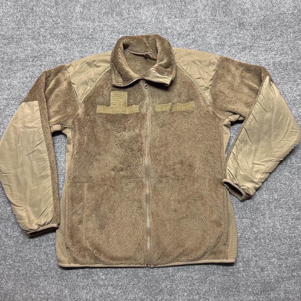 Polartec Jacket Mens Small Brown Fleece Full Zip Military Cold Weather Gen III